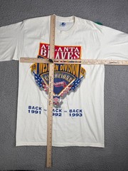 MLB Atlanta Braves Western Division 1993 Mens T-Shirt White Medium Starter NWT