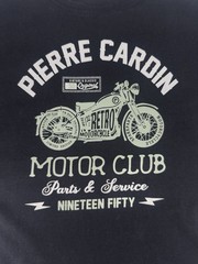 Pierre Cardin Motor Club T Shirt Mens L Black Motorcycle Graphic Tee