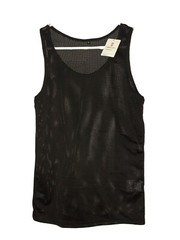 Fashion Zero Mens Mesh Tank Top T-Shirt S SMALL Black Muscle Athletic Beach NWT