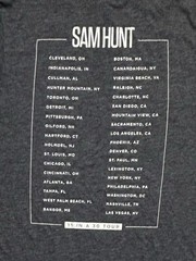 Sam Hunt 15 In A 30 Concert Tour T-shirt Adult Medium