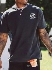 “Better Days Ahead” Printed Loose Fit Men’s Cotton Tshirt For Summer Streetwear