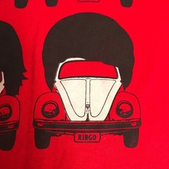 Red Volkswagen T-Shirt ( The Beatles Names ) John Paul George Ringo Size M