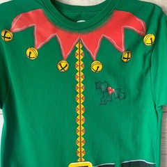 Holiday Time Men’s Elf Graphic Print T-Shirt Ugly Christmas Holiday Small 34-36