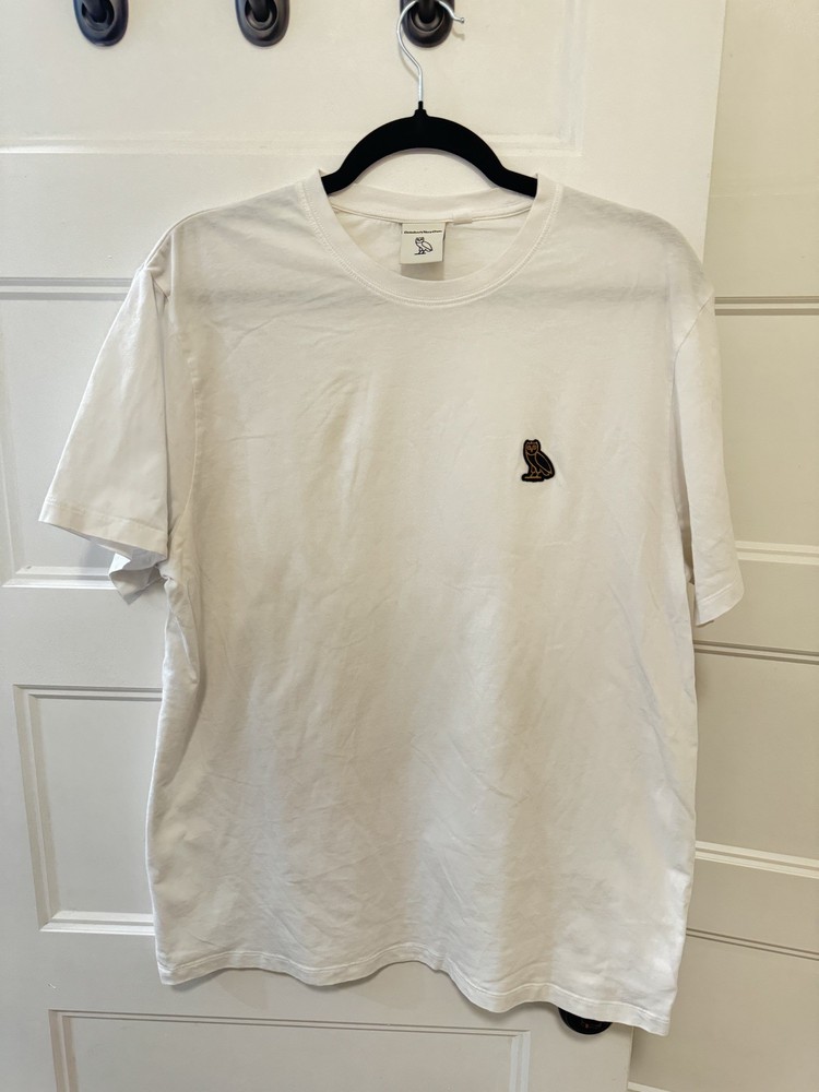 OVO Drake T shirt Owl Logo White Cotton Mens Size L October’s Very Own