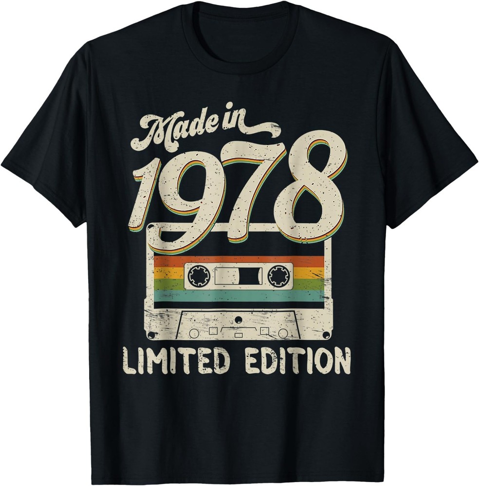 Made in 1978 Limited Edition 43rd Birthday Vintage Cassette T-Shirt