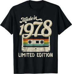 Made in 1978 Limited Edition 43rd Birthday Vintage Cassette T-Shirt