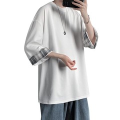 Mens Oversized 3 4 Sleeve Summer T Shirt
