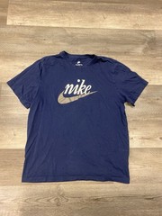 Nike Navy Blue Script Logo Graphic T-Shirt