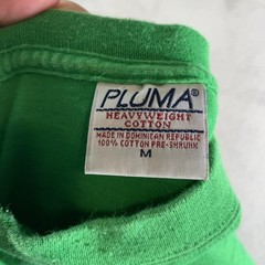Vintage Pluma Shirt Mens Medium Green Heavyweight Blank Tee Crewneck Cotton 90s
