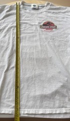 Vintage 90s Rare Jurassic Park Ride BARELY SURVIVED Universal Studios T-shirt XL