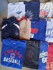 Lot of 35 Sports Tees Various Sizes Resellers Bundle NFL NCAA NBA MLB Giants Y2k