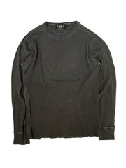 RRL Ralph Lauren Thermal Waffle Knit Shirt Men’s L Gray Slim