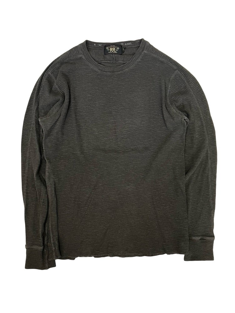 RRL Ralph Lauren Thermal Waffle Knit Shirt Men’s L Gray Slim