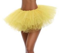 Women’s Teen Adult Classic Elastic 3 4 5 Layered Tulle Tutu Skirt (One Size, …