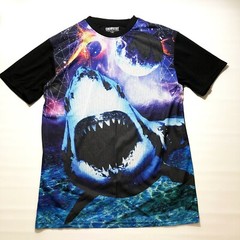 Chemistry Authentic Clothing Photo Real Shirt Sharks & Dinosaurs Size M 2pc LOT