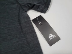 Adidas Men’s Tech Tee Short Sleeve Sports Training Shirt Black Space Dye Crew