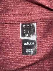Adidas Men’s Small Dry Fit Maroon Striped Poly Cotton Blend L/S Hoodie T-shirt