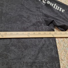 Xtreme Couture Shirt Mens 2XL Black All Over Print Cross Wings Tribal Grunge