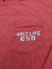 Salt Life T-Shirt Men L Longsleeve Graphic Print Logo Orange.#45947