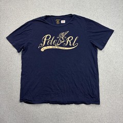 Polo Ralph Lauren Shirt Mens XL Blue Short Sleeve Track & Field Graphic Adult