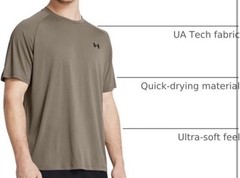NWT Under Armour Men’s Tech 2.0 Short Sleeve Taupe T-Shirt Size XSmall