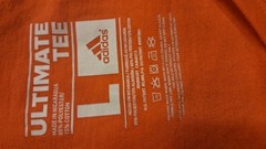 Adidas Ultimate Tee Athletic Orange V-Neck Short Sleeves Graphic Size L
