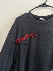 Marvel Studios Deadpool & Wolverine Graphic Sweatshirt – Acid Wash Black Size XL