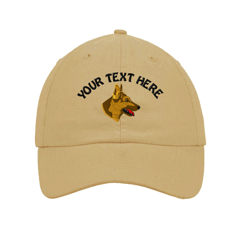 Your Text Here Custom German Shepherd Head Embroidered SOFT Unstructured Hat Cap