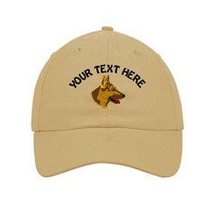 Your Text Here Custom German Shepherd Head Embroidered SOFT Unstructured Hat Cap
