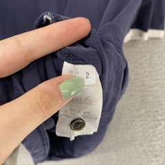 Thom Browne Ringer Shirt Mens 2 / Medium Navy Blue Side Button Made In Japan Tee