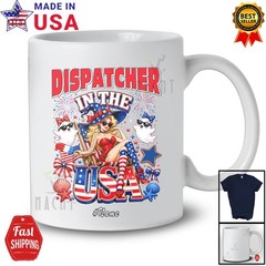 Custom Name Dispatcher In USA; 4th July Women Girls Witch Relax Patriotic Shirt