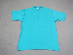 Vintage Pluma Shirt Adult Large L Blue Blank Casual Mens Heavyweight Made in USA