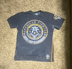 American Fighter Men’s L Black Crew Neck Short Sleeve Graphic Logo Knit Tee