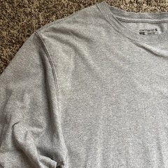 Carhartt Long Sleeve Logo Graphic Shirt Gray Size L Loose Fit TK0231-M Workwear
