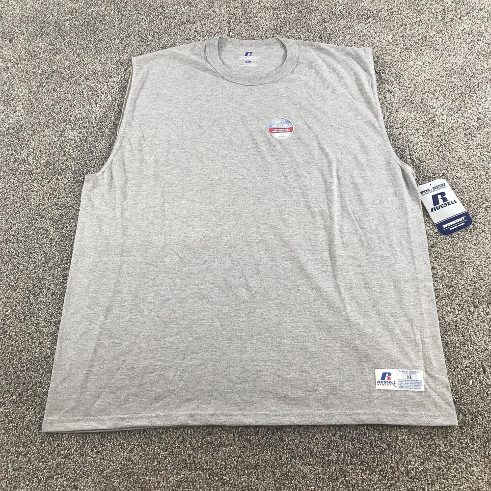 Russell Athletic Shirt Mens XL Heather Gray Workout Sleeveless Tank Top