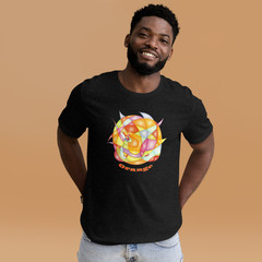 Orange Art White T-Shirt – Hand Drawn Line Design