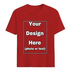 Print Your Photo Text Logo Custom DIY Cotton Tee Personalized Unisex Soft Top