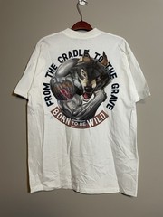 Vintage Muscle Designs Cradle To The Grave Bodybuilding Wolf Mens XL (A566)