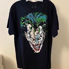 DC Comics The Joker Black Tee Metallic Graphics Medium T Shirt