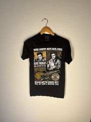 Elvis Presley Hall of Fame Graphic T-Shirt Black Size S 1998 Rock Country Tee