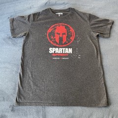 Spartan Sprint Short Sleeve Gray Logo T-Shirt Large