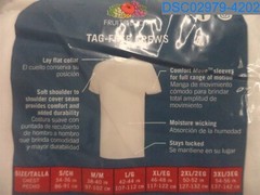 Qty= 6 (1 Pack of 6): Fruit of The Loom: Men’s White Large Tagless Crew T-Shirt