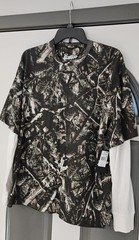 Brooklyn Cloth long sleeve camouflage shirt features a layered design Camo Sz SM
