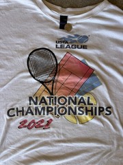 Tultex XL White Crew Neck Long Sleeve Graphic T-Shirt USTA League 2021