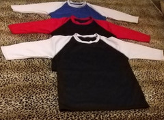 3 Packs Men’s 3/4 Sleeve Crew Neck Raglan Jersey Baseball Tee Shirts Size Medium