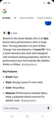 Epic Energy Zone Men’s Blue Polyester Short Sleeve Loose Fit T-Shirt XXL