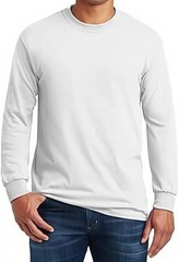 3 pcs Gildan Adult Ultra Cotton Long Sleeve T-Shirt, G2400 Size XX-Large White