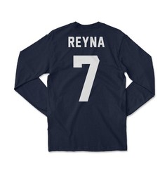 USA Reyna 7 Soccer Inspired Jersey Style 2-Side Long Sleeve T-Shirt