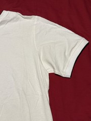 Nike Center Swoosh T-shirt Men’s Large White V-Neck Ribbed Collar Middle Swoosh