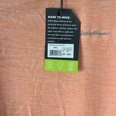 Eddie Bauer Motion Men’s Tee Size Small Active Short Sleeve Cantaloupe Orange A2